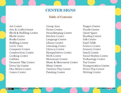 Autism-Friendly Center Signs for Structured Learning