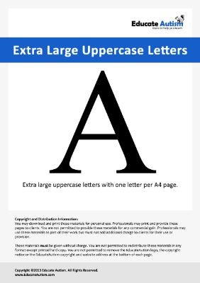 Extra Large Uppercase Letters - Educate Autism