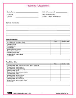 Autism-Friendly Preschool Assessment Toolkit