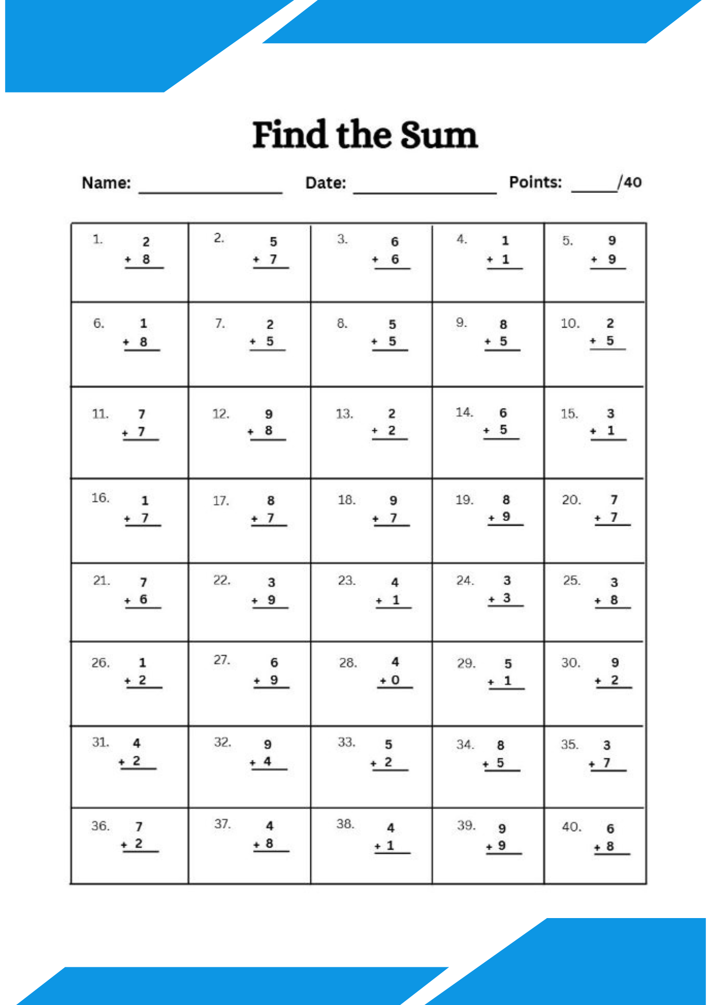 Progressive Addition Skill Builders