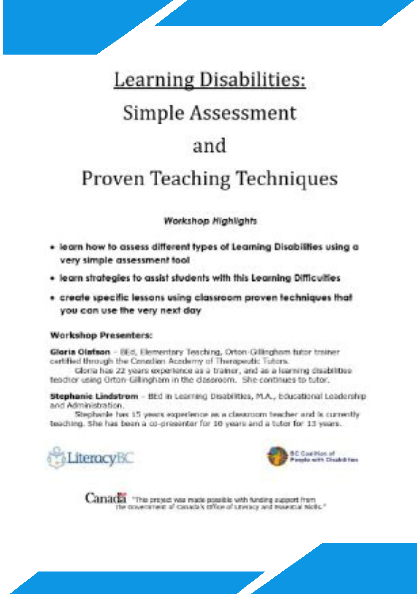 LD Simple Assessment and Proven Techniques