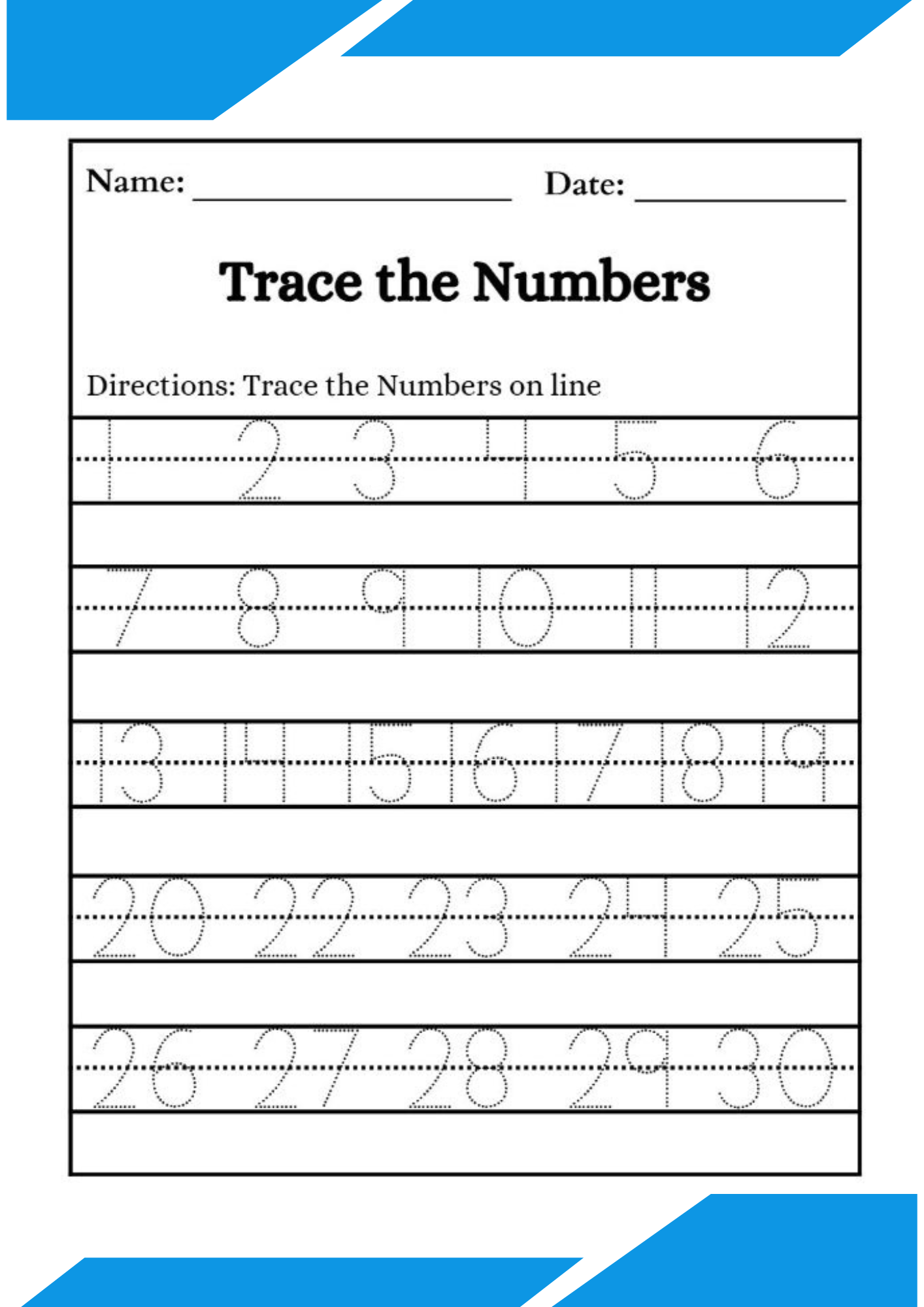 Beginner-Friendly Tracing Numbers Activity